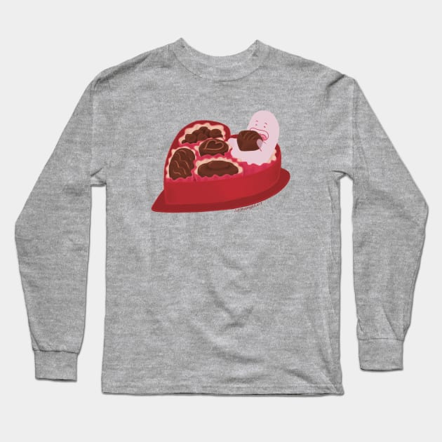 Candy Ghost Valentine Long Sleeve T-Shirt by SarahWrightArt